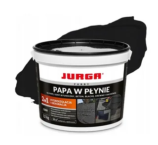 JURGA PAPA W PŁYNIE UNIWERSALNA FARBA NA DACH WODOODPORNA CZARNA 12KG