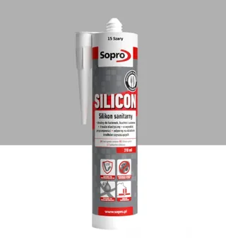 Silikon Sopro Sanitarny 15 Szary 310 ml