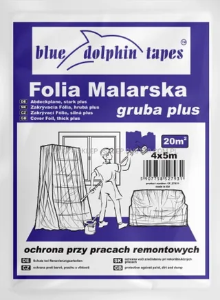 Folia Malarska Gruba Plus 4x5 m Blue Dolphin