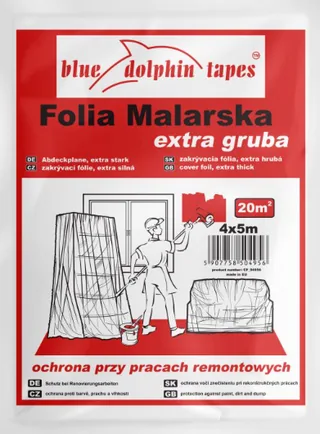Folia Malarska Extra Gruba 4x5 m Blue Dolphin
