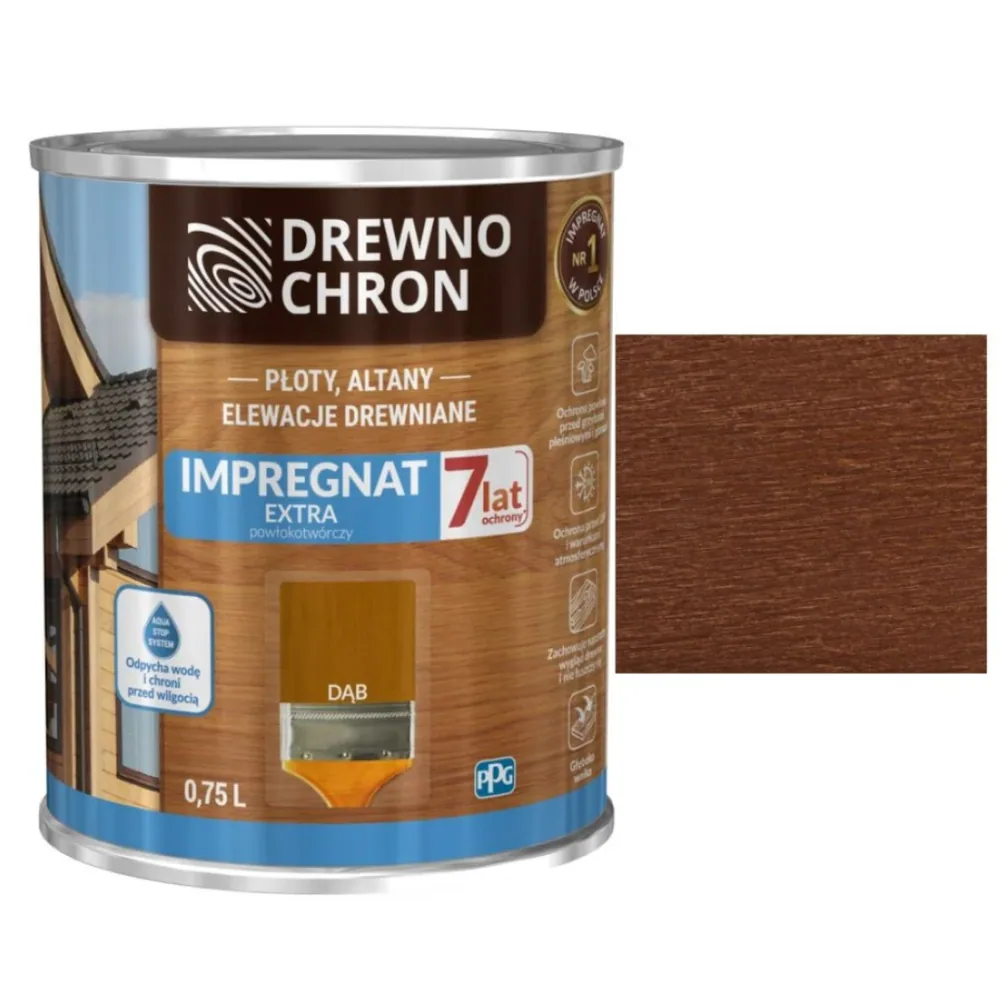 Drewnochron Impregnat Extra Powłokotwórczy Dąb Ciemny 0,75L
